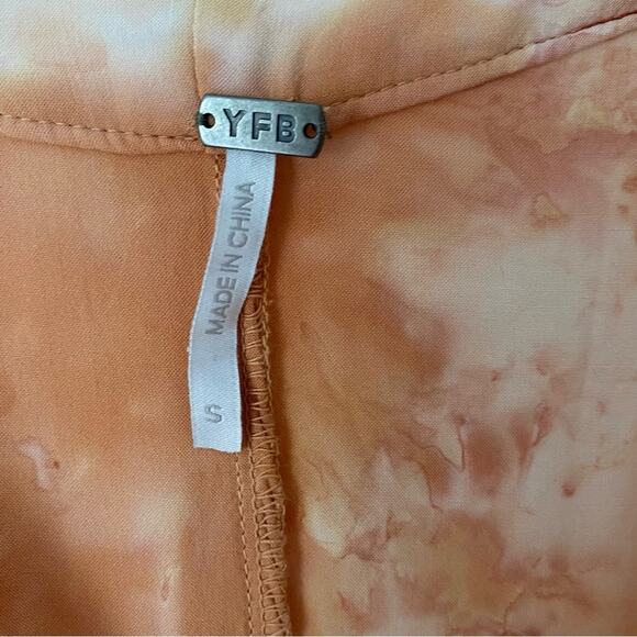 Young Fabulous Broke Kyra Romper Honey Micro Wash Rust Orange size small - Picture 9 of 9